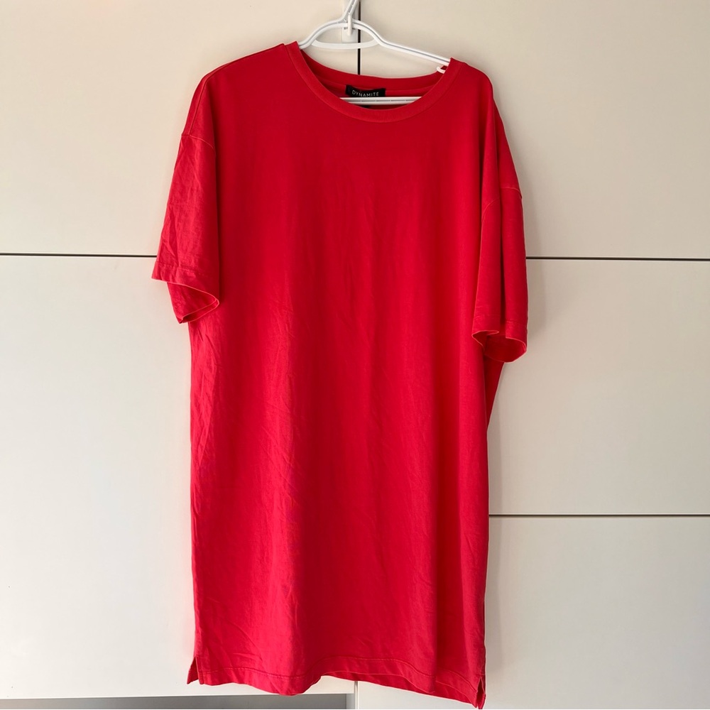 Dynamite Robe Tshirt Dress Bright Rose Pink